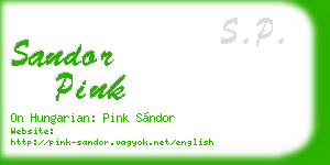 sandor pink business card