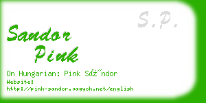 sandor pink business card